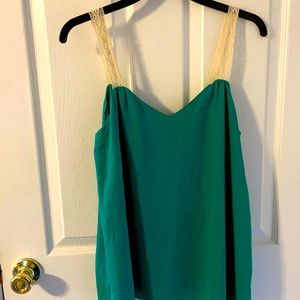 Green flowy top